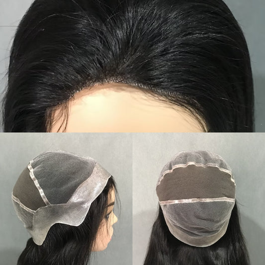 Medical wig Full hand-tied Natural black 20 inches